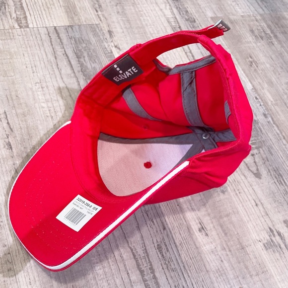 2/$20 Unisex Velcro Adjustable Chino Twill Ballcap Red / White NWT - Picture 6 of 6